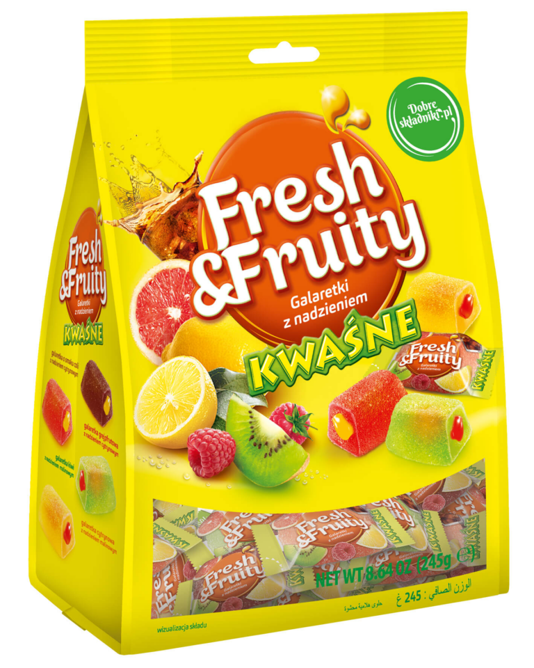 WAWEL FRESH&FRUITY JUICY FRUIT JELLIES WITH SOUR FRUITY FILL
