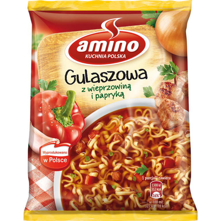 AMINO GOULASH WITH PORK  FLAVOUR NOODLE INSTANT SOUP 59G