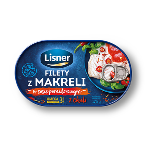 LISNER 170G FILETY Z MAKRELI W KREMIE POMIDOROWYM Z CHILLI