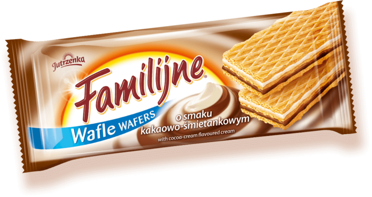 WAFLE FAMILIJNE KAKAOWO-SMIETANKOWE 180G JUTRZENKA