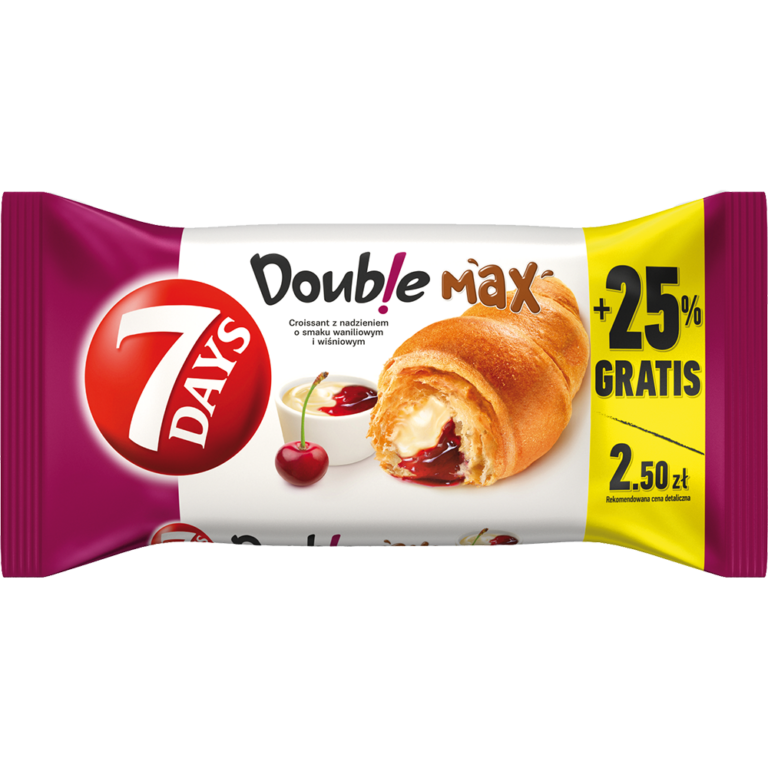 7 DAYS DOUBLE MAX CROISSANT WITH VANILLA & CHERRY110G