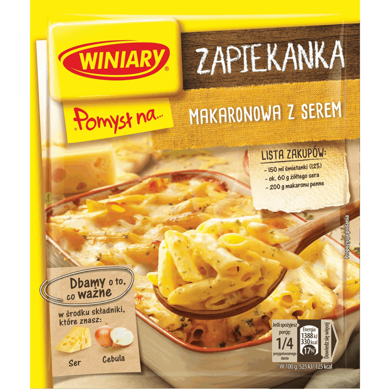 IDEA FOR PASTA CASSEROLE WITH WINIARY CHEESE 47G