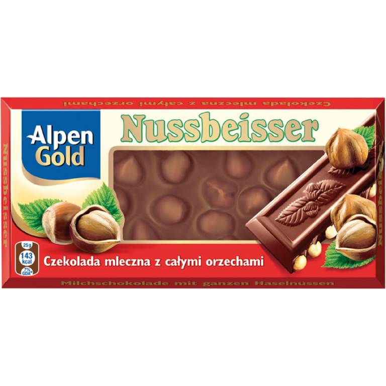 NUSSBEISSER MILK CHOCOLATE WITH WHOLE HAZELNUTS 100G