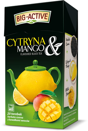 HERBAPOL BIG-ACTIVE LEMON&MANGO FLAVOURED BLACK TEA 20*2G