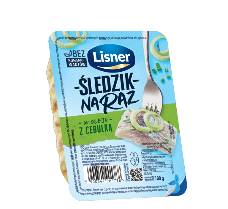 LISNER NA RAZ HERRING FILLETS WITH ONION 100G