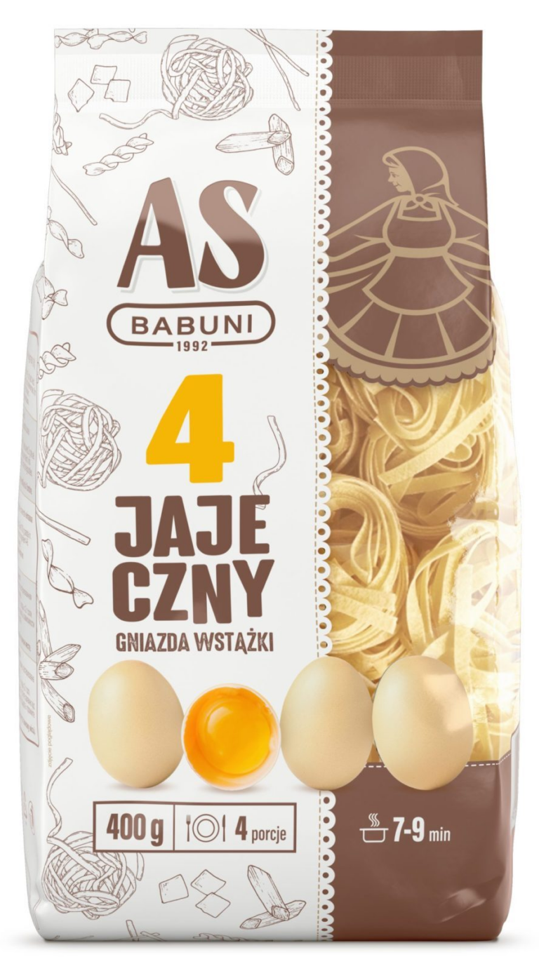 AS BABUNI MAKARON 400G 4JAJECZNY GNIAZDA WSTAZKA