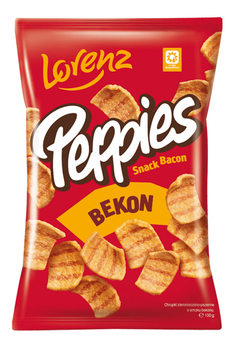 LORENZ PEPPIES POTATO-WHEAT SNACKS BACON FLAVOUR 100G