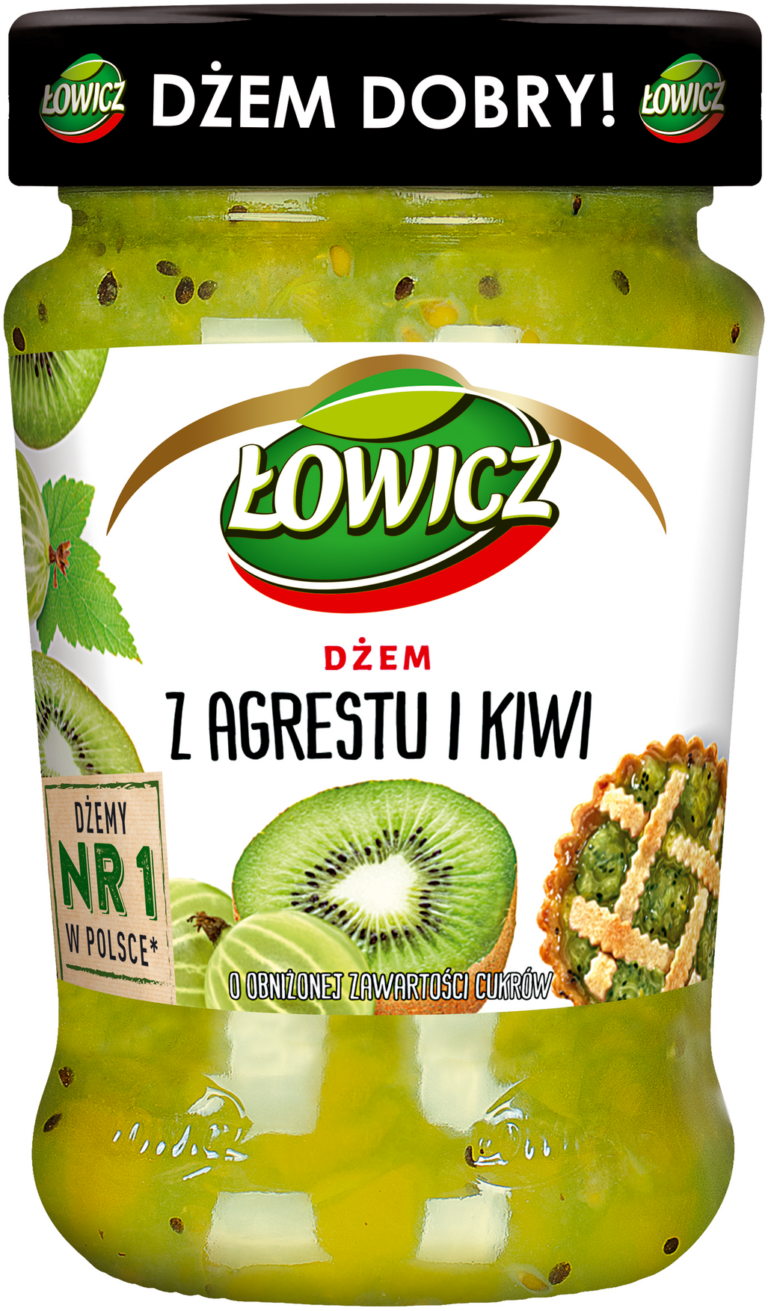 LOWICZ GOOSEBERRY AND KIWI LOW SUGAR JAM 280G
