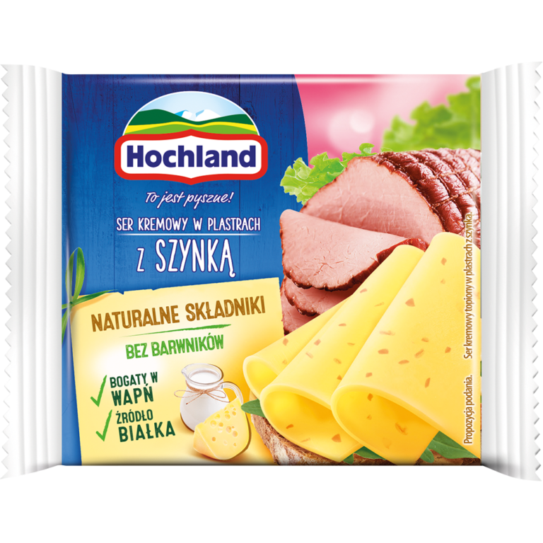 HOCHLAND CREAM CHEESE WITH HAM IN SLICES (8 PIECES) 130G