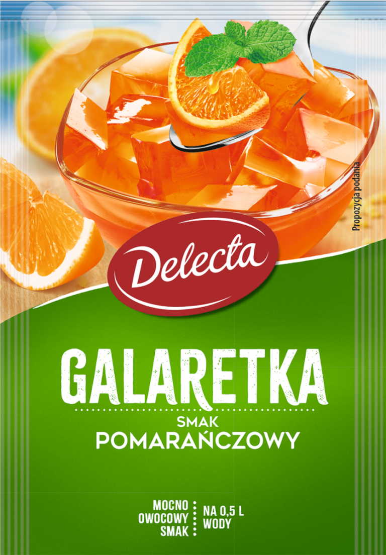 DELECTA FALVOURED JELLY ORANGE 70G
