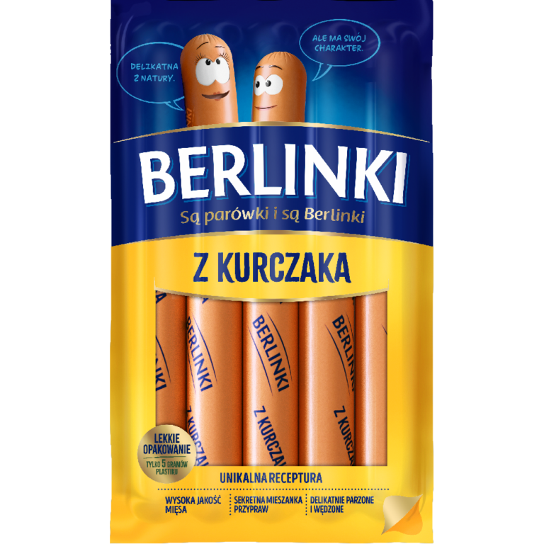 SAUSAGES BERLINKI WITH CHICKEN 250G (5PCS)