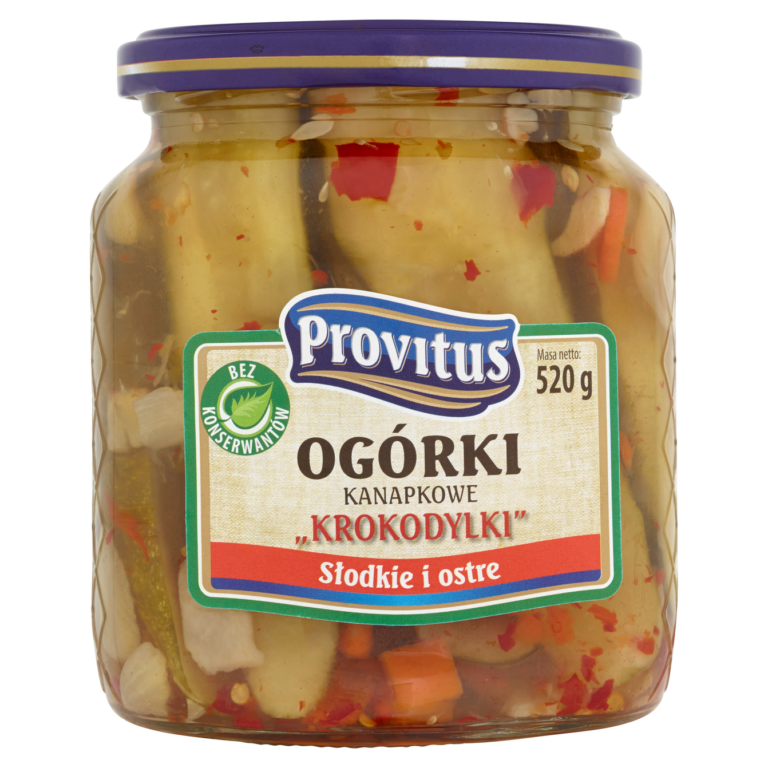 PROVITUS PICKLED CUCUMBERS SPEARS SWEET&HOT CROCODILES 520G