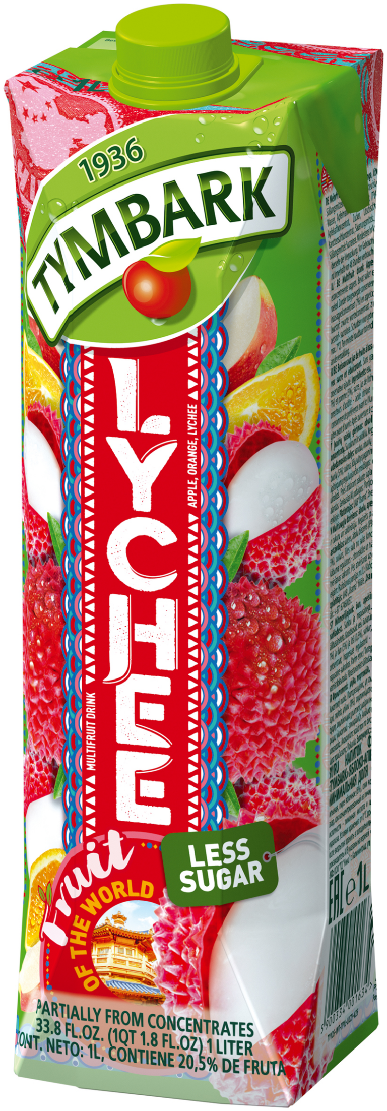 NAPOJ TYMBARK OWOCE SWIATA LYCHEE POMARANCZA JABKO 1L