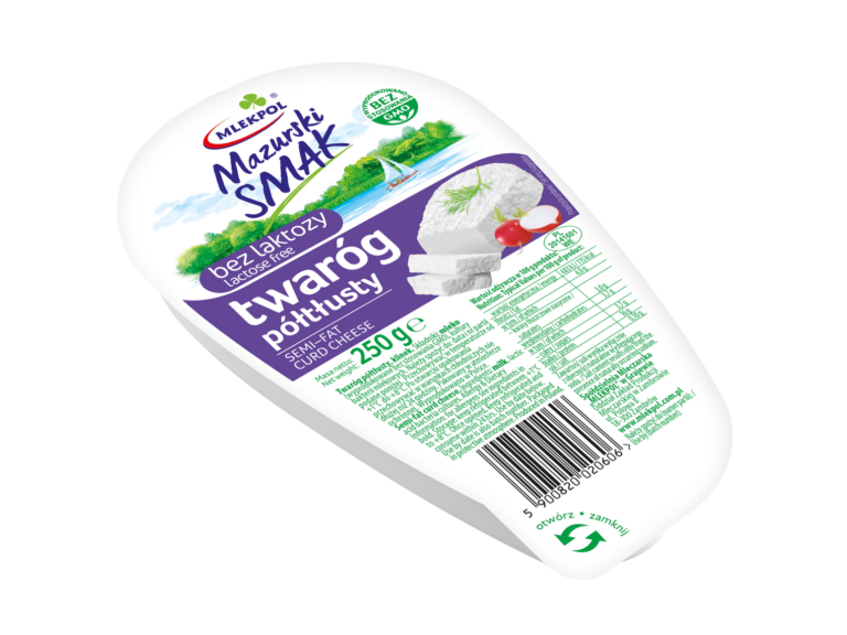 MLEKPOL LACTOSE FREE SEMI-FAT CURD CHEESE 250G