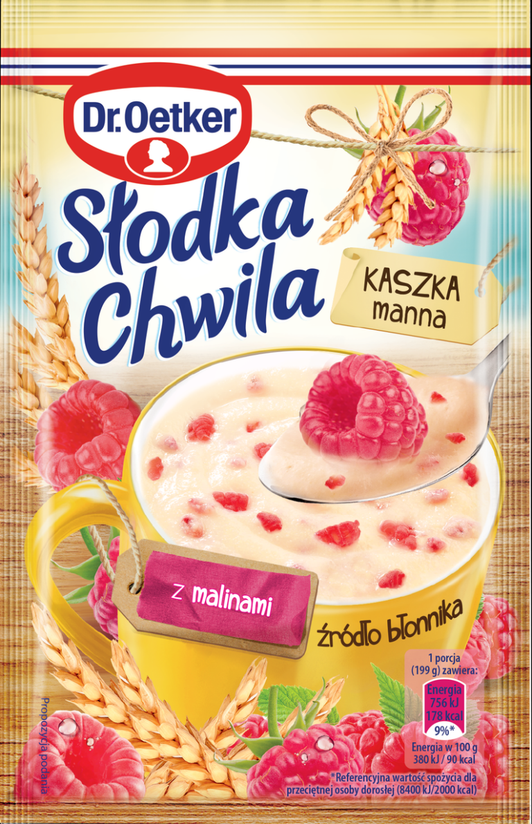 DR.OETKER SLODKA CHWILA INSTANT SEMOLINA WITH RASPBERRY 49G