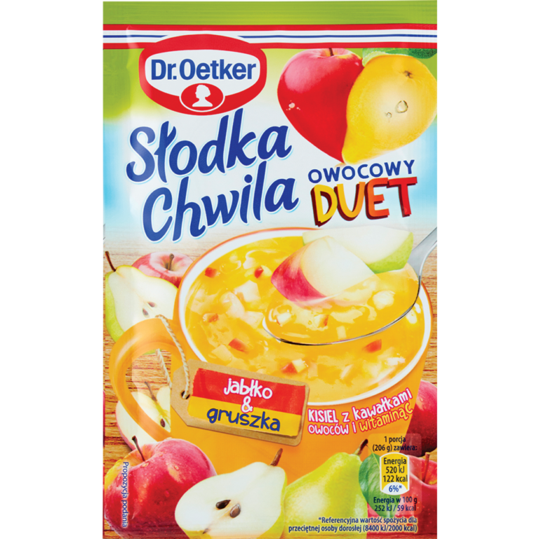 DR.OETKER SLODKA CHWILA FRUIT DUET APPLE&PEAR JELLY WITH PIE