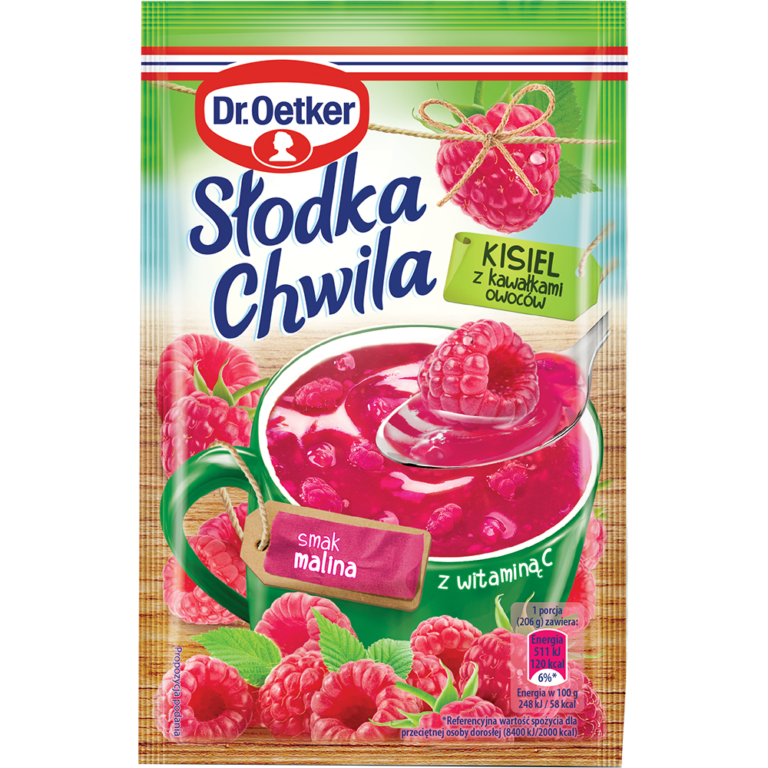 DR.OETKER SLODKA CHWILA RASPBERRY FLAVOURED JELLY WITH PIECE