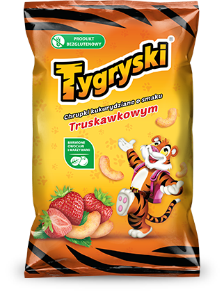 TBM TYGRYSKI CORN CRISPS STRAWBERRY FLAVOUR 70G