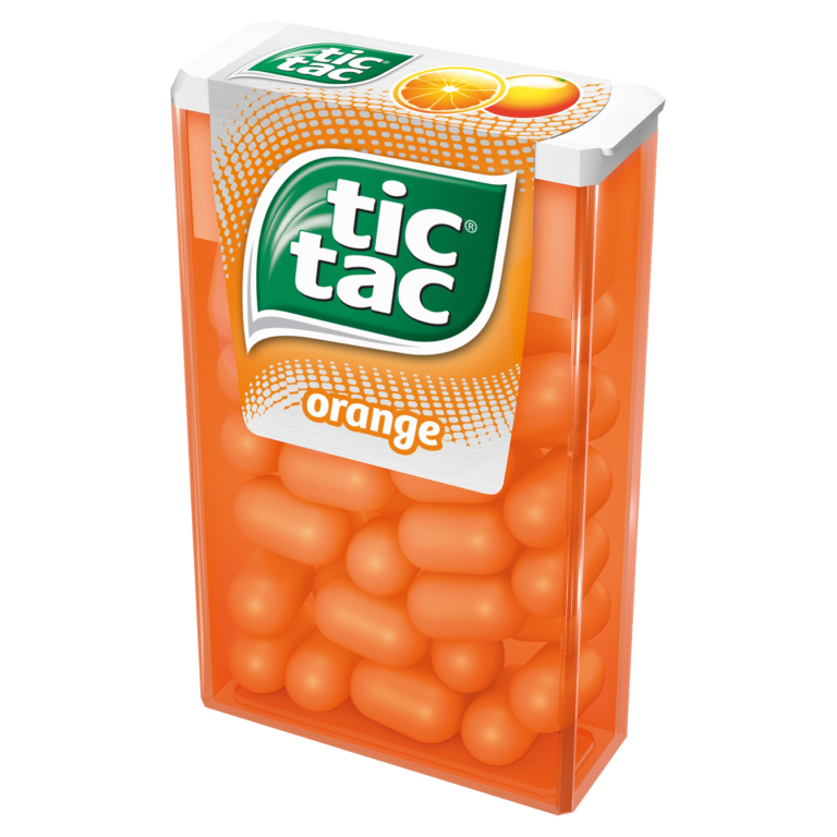 FERRERO TIC TAC ORANGE FLAVOURED SUGAR COATED SWEETS 18G