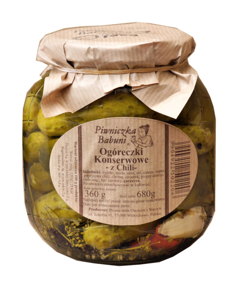PIWNICZKA BABUNI 720ML - OGORECZKI KONSERWOWE Z CHILI