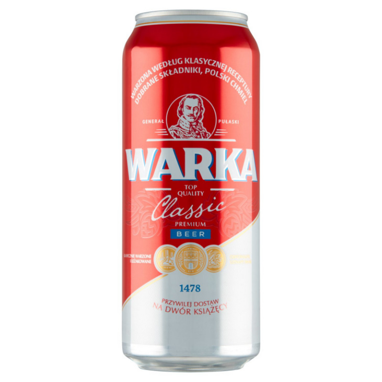 WARKA CLASSIC LAGER ALC 5,2% BEER CAN 500ML