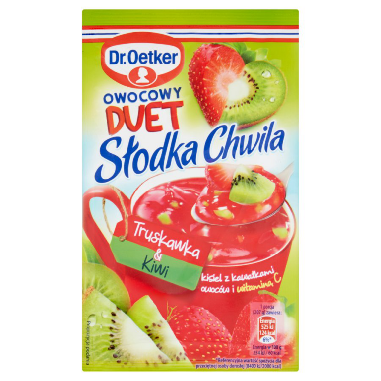DR.OETKER SLODKA CHWILA FRUIT DUET STRAWBERRY&KIWI JELLY WIT