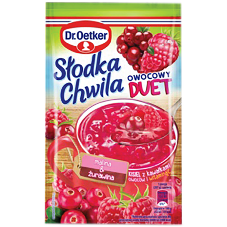 DR.OETKER SLODKA CHWILA FRUIT DUET RASPBERRY&CRANBERRY JELLY