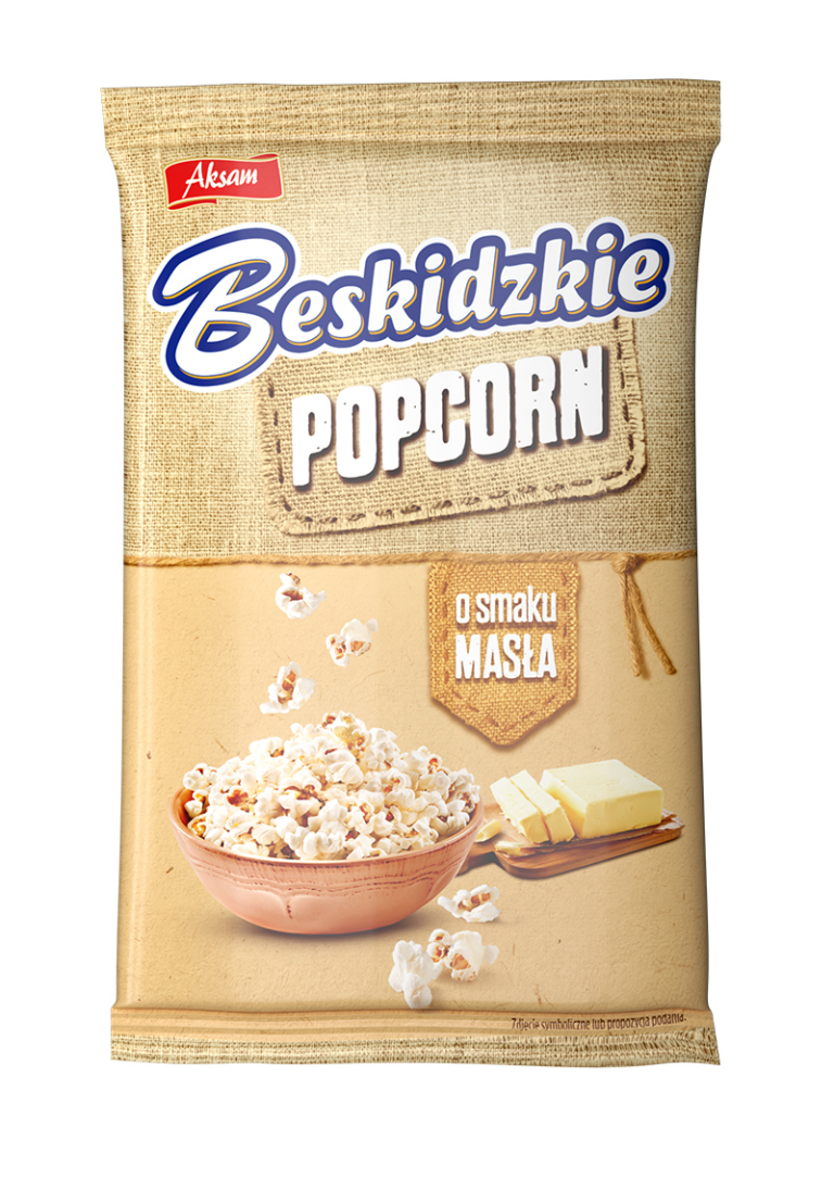 AKSAM BESKIDZKIE BUTTER FLAVOURED POPCORN 90G