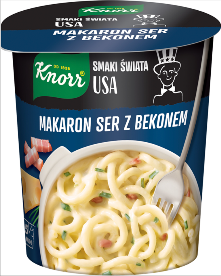 KNORR DANIE - KUBEK MAKARON Z SOSEM SEROWYM I BEKONEM USA 71G