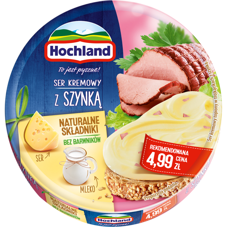 HOCHLAND CREAM CHEESE WITH HAM IN PORTIONS 180G