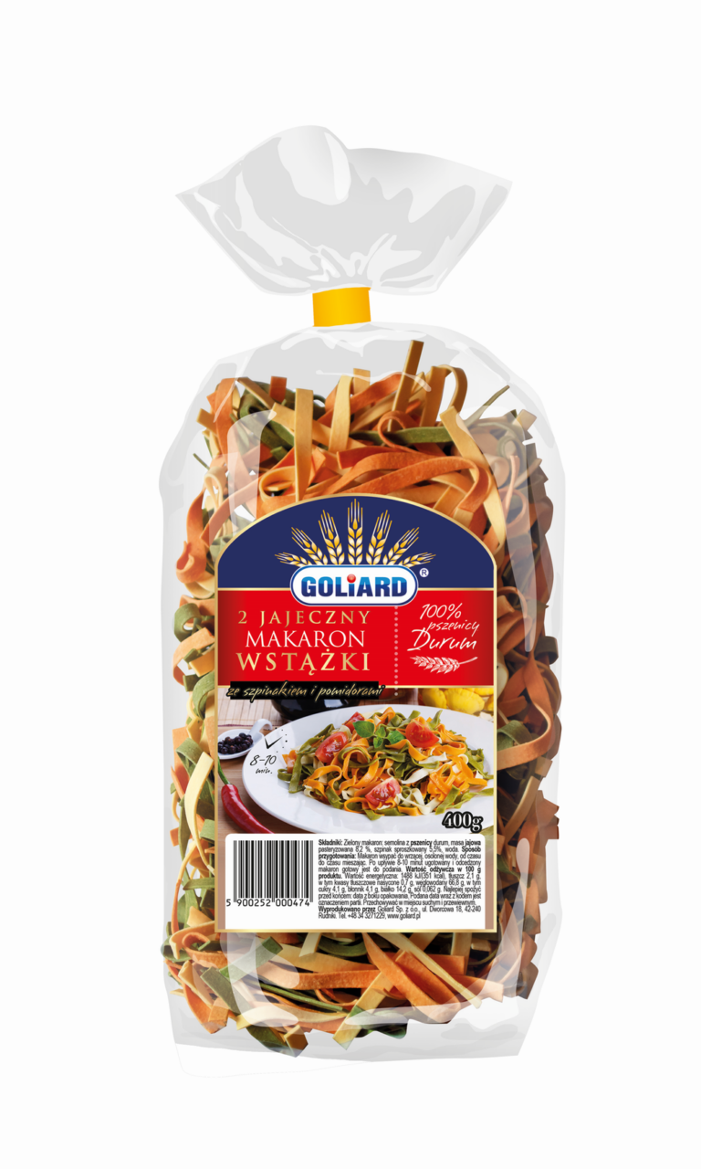 GOLIARD EGG PASTA 400G MAFALDINE WITSPINACH AND TOMATO