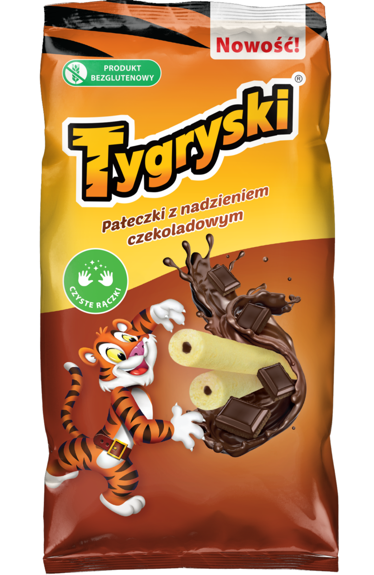 TBM TYGRYSKI PALECZKI CORN PUFFS FILLED WITH CHOCOLATE FILLI