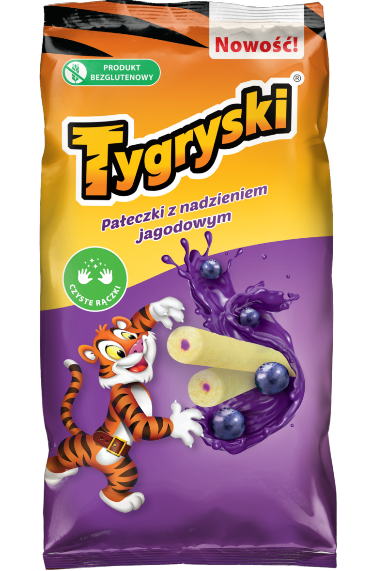TBM TYGRYSKI PALECZKI CORN PUFFS FILLED WITH BLUEBERRY FILLI
