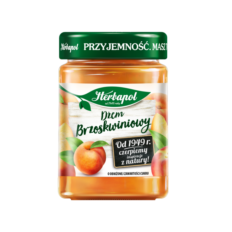 HERBAPOL REDUCED SUGAR PEACH JAM 280G