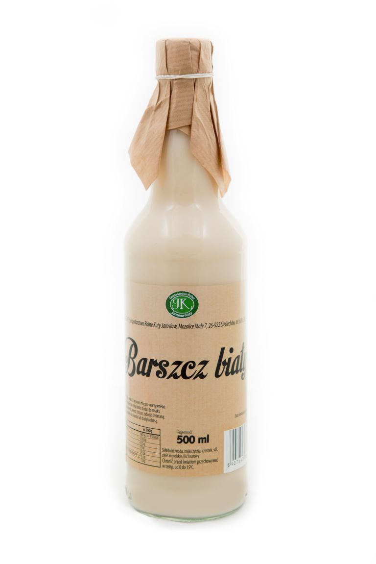 BARSZCZ BIALY JAROSLAW KUTY BUTELKA SZKLANA 500ML