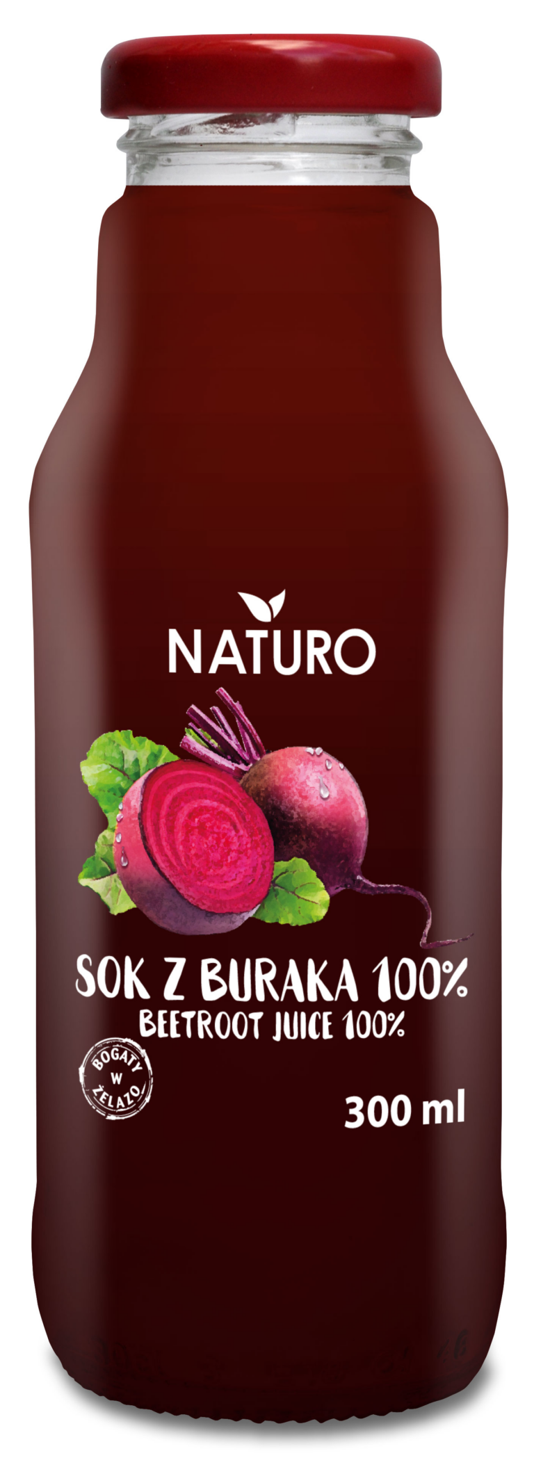 POLBIOECO NATURO BEETROOT 100% JUICE WITH VITAMIN C 300ML