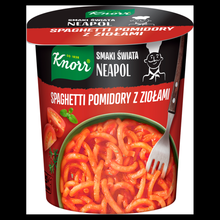KNORR DANIE - KUBEK SPAGHETTI POMIDOR-ZIOLA NEAPOL 69G KUBEK