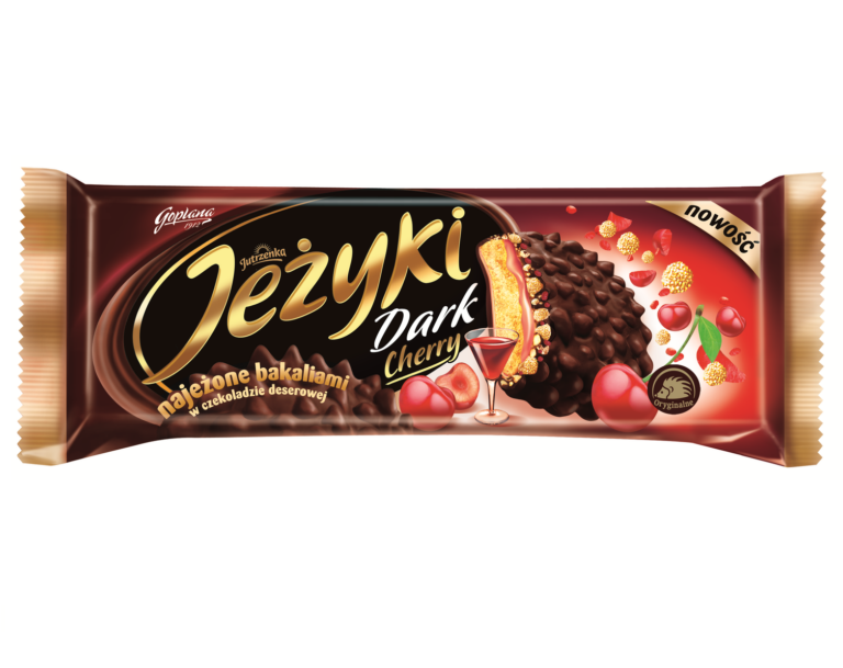 JEZYKI CHERRY BISCUTS IN DARK CHOCOLATE 140G GOPLANA
