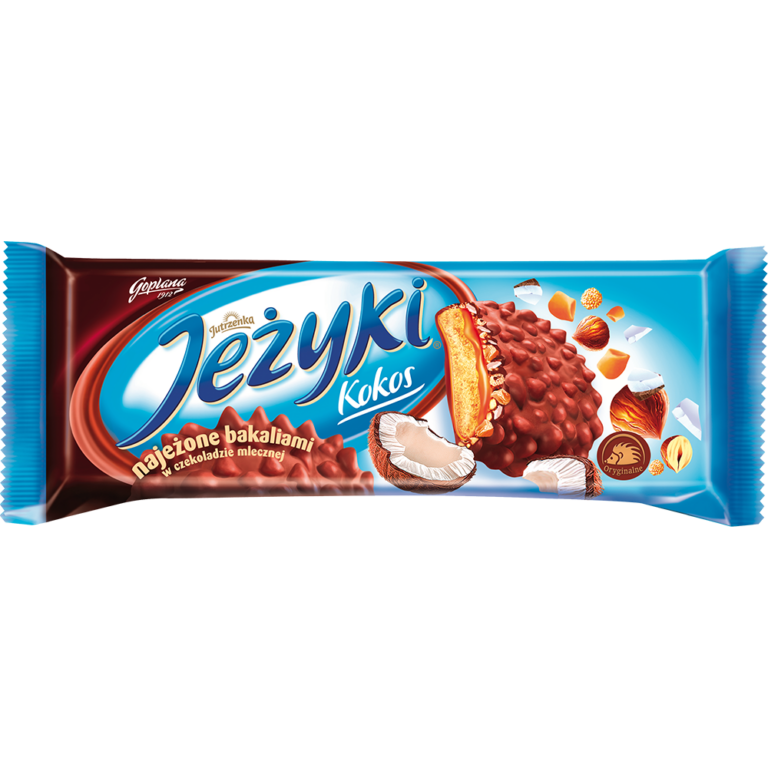 JEZYKI COCONUT BISCUTS IN MILK CHOCOLATE 140G GOPLANA