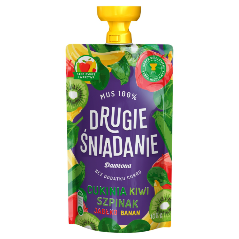 MUS DRUGIE SNIADANIE JABLKO BANAN CUKINIA SZPINAK