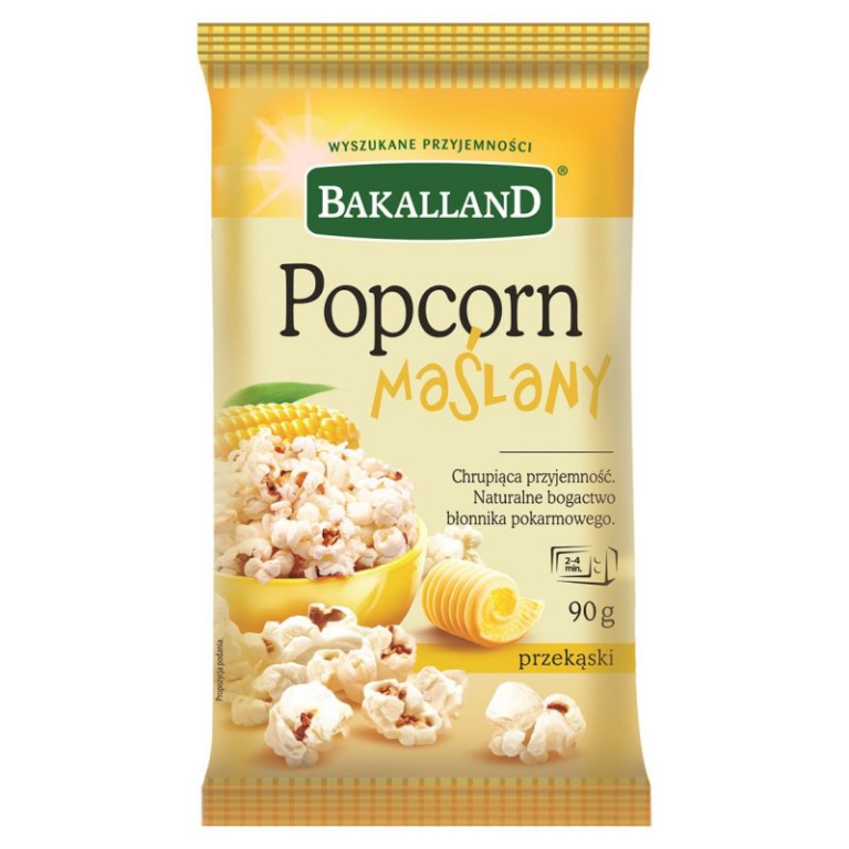 BAKALLAND MICROWAVE BUTTER FLAVOURED POPCORN 90G