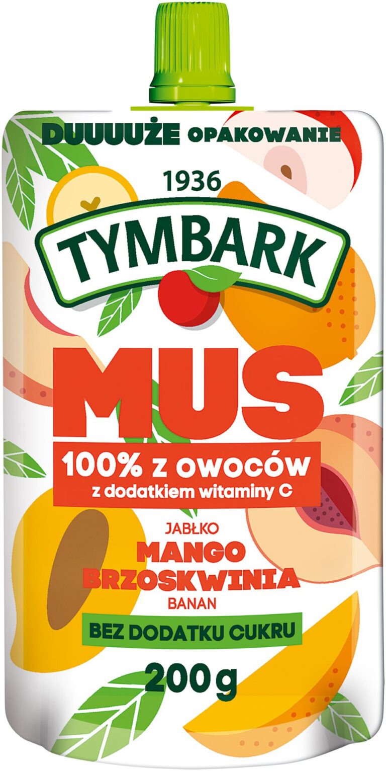 MUS TYMBARK MANGO BRZOSKWINIA BANAN 200G