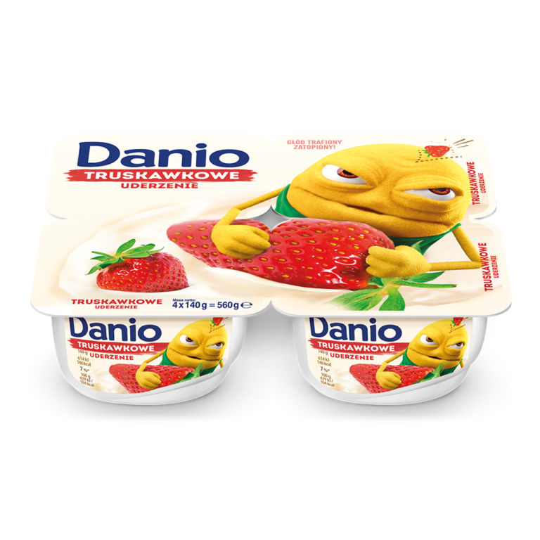 DANONE DANIO MULTIPACK STRAWBERRY HOMOGENIZED CHEESE 4*130G