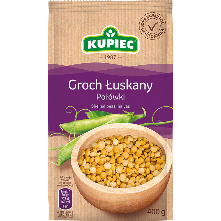 KUPIEC HALVES SHELLED PEAS 400G