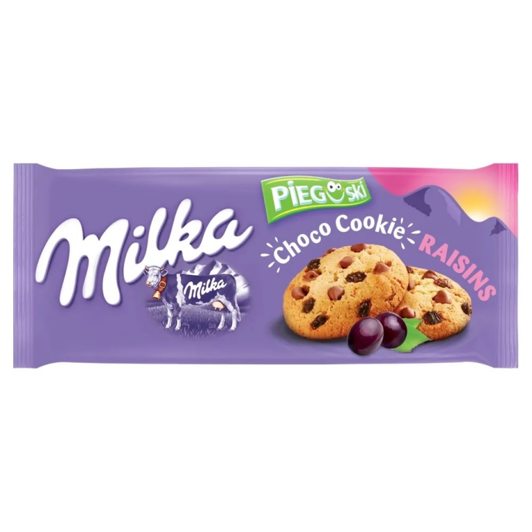MONDELEZ MILKA PIEGUSKI CHOCO COOKIE RAISINS CHOCOLATE AND R