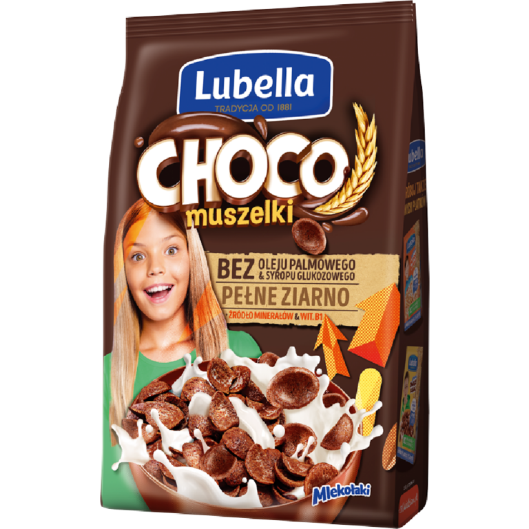 PLATKI MLEKOLAKI 500G MUSZELKI CZEKOLADOWE LUBELLA