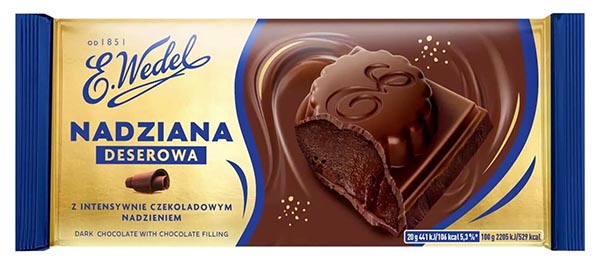 WEDEL DARK CHOCOLATE WITH SOFT COCOA FILLING 100G