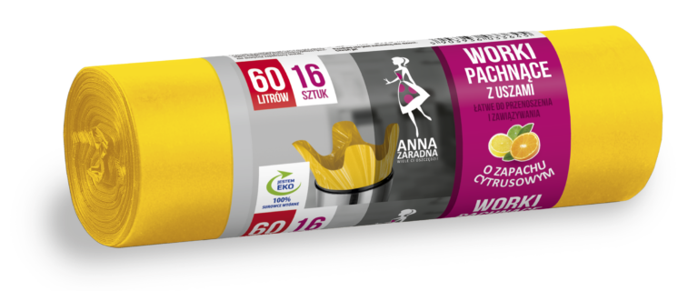 A.ZARADNA GARBAGE BAGS WITH EARS, LEMON SCENT, 60L