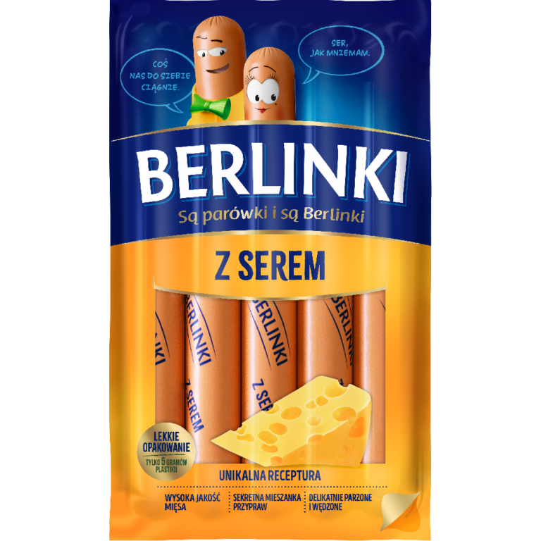 PAROWKI MORLINY BERLINKI Z SEREM 5 SZT VACUM 250G