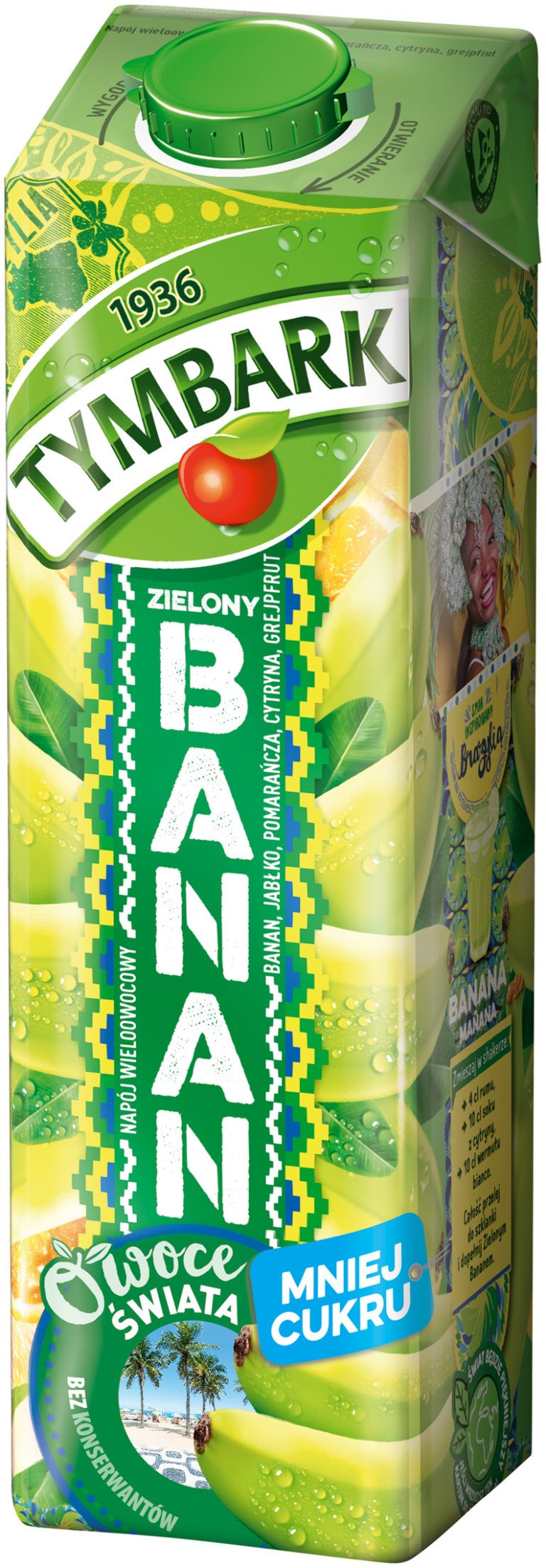 TYMBARK FRUIT OF THE WORLD GREEN BANANA MULTIFRUIT DRINK 1L